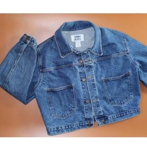 Vintage Jean Jacket Denim Cropped Jacket Unique